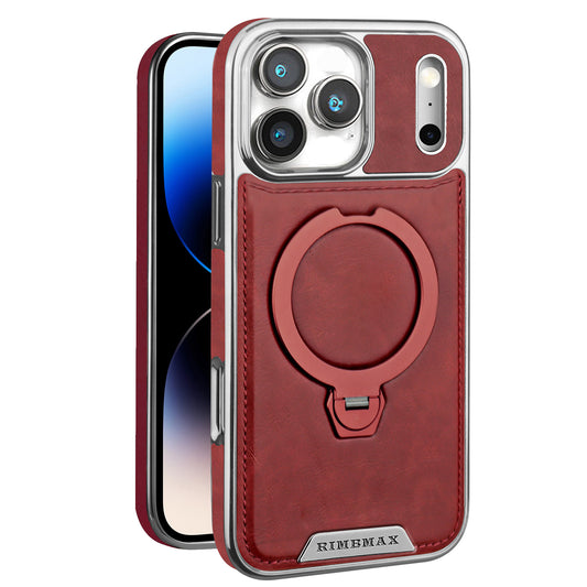 Luxuriöse MagSafe iPhone-Hülle aus Leder mit integriertem Ständer – für alle, die echte Qualität schätzen