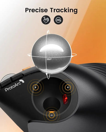 Vertikale kabellose Trackball-Maus – Ergonomische Bluetooth-Daumenmaus für Laptop &amp; PC | Wiederaufladbares Rollerball-Design