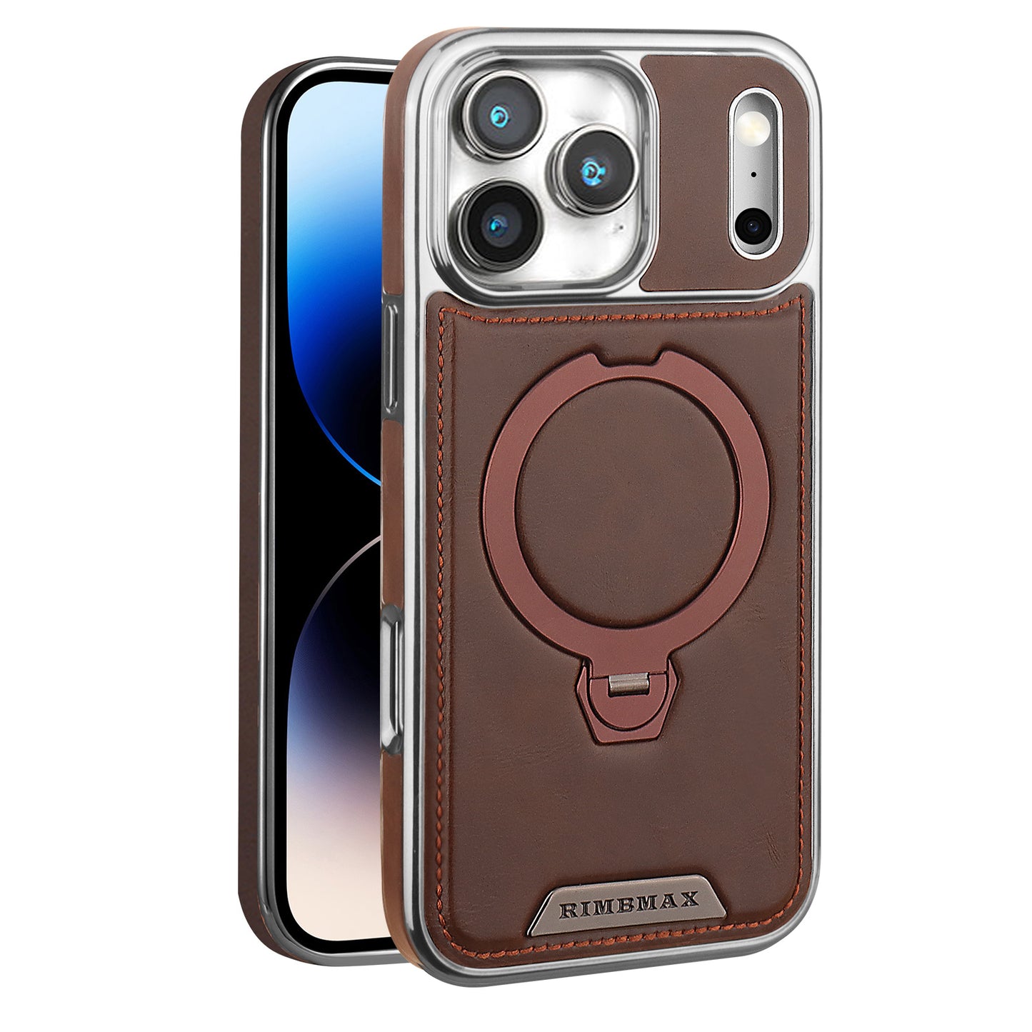 Luxuriöse MagSafe iPhone-Hülle aus Leder mit integriertem Ständer – für alle, die echte Qualität schätzen