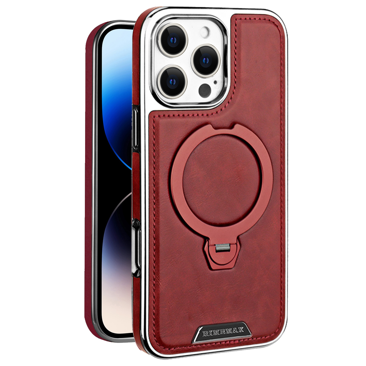 Luxuriöse MagSafe iPhone-Hülle aus Leder mit integriertem Ständer – für alle, die echte Qualität schätzen