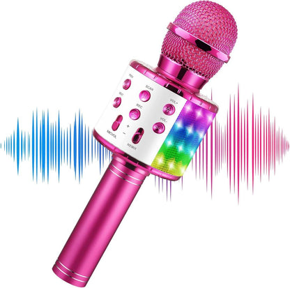 Bluetooth-Karaoke-Mikrofon – Kräftiger Sound, farbenfrohe LED-Lichter &amp; garantierter Spaß