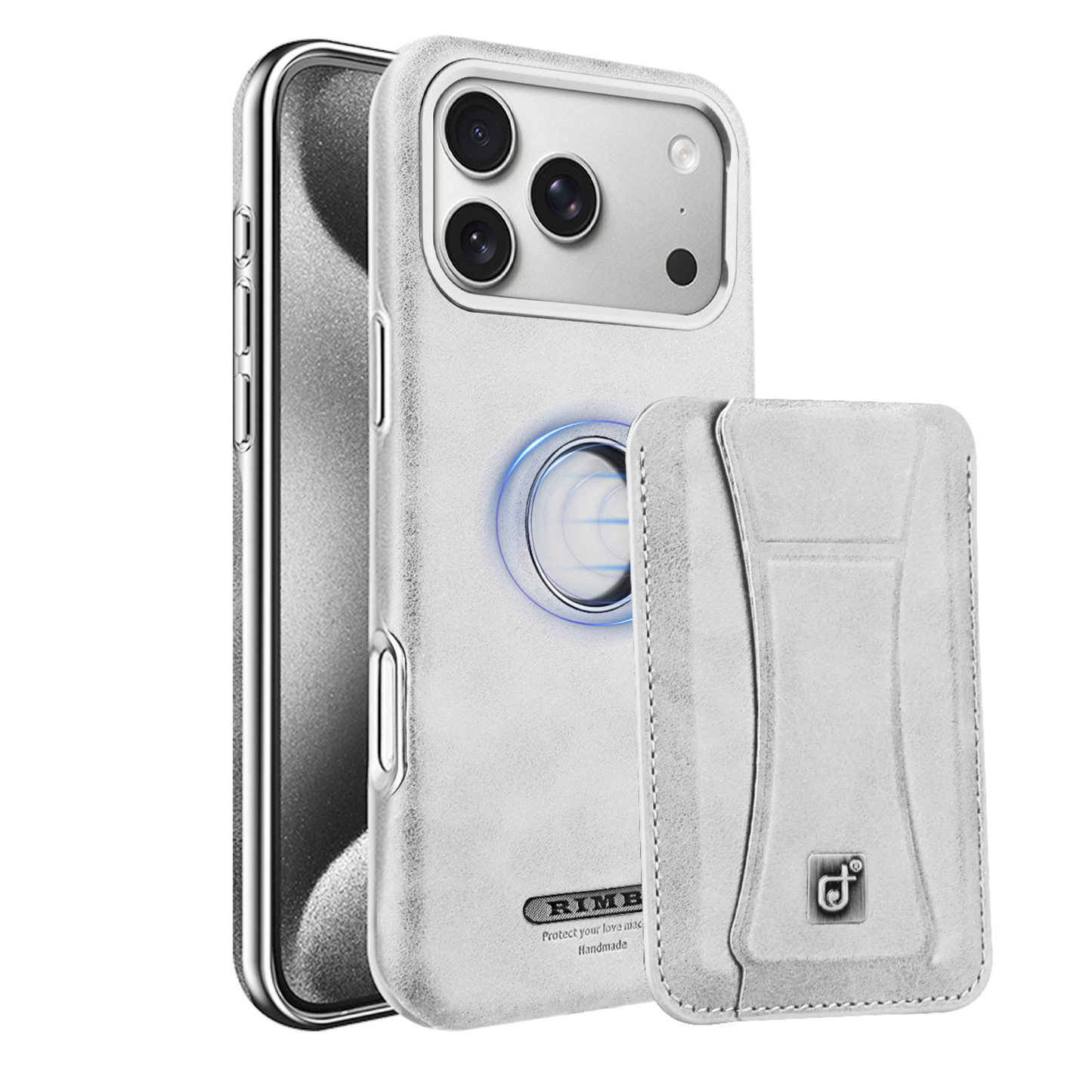 Höchste Eleganz: Hochwertige iPhone-Hülle aus Leder mit magnetischem Ständer und integriertem Kartenhalter