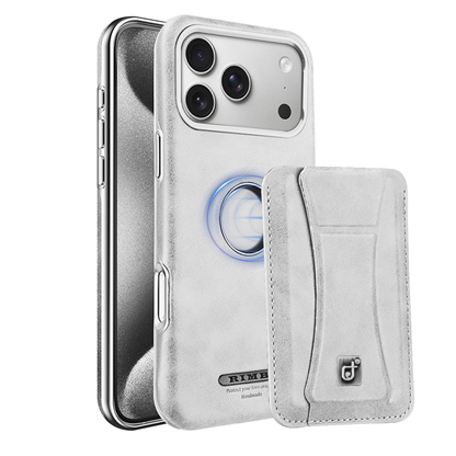 Höchste Eleganz: Hochwertige iPhone-Hülle aus Leder mit magnetischem Ständer und integriertem Kartenhalter