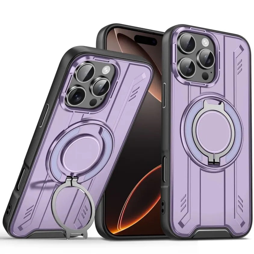 Stoßfeste Magnethülle mit Ringständer – 360°-Schutz &amp; freihändiger Komfort für iPhone