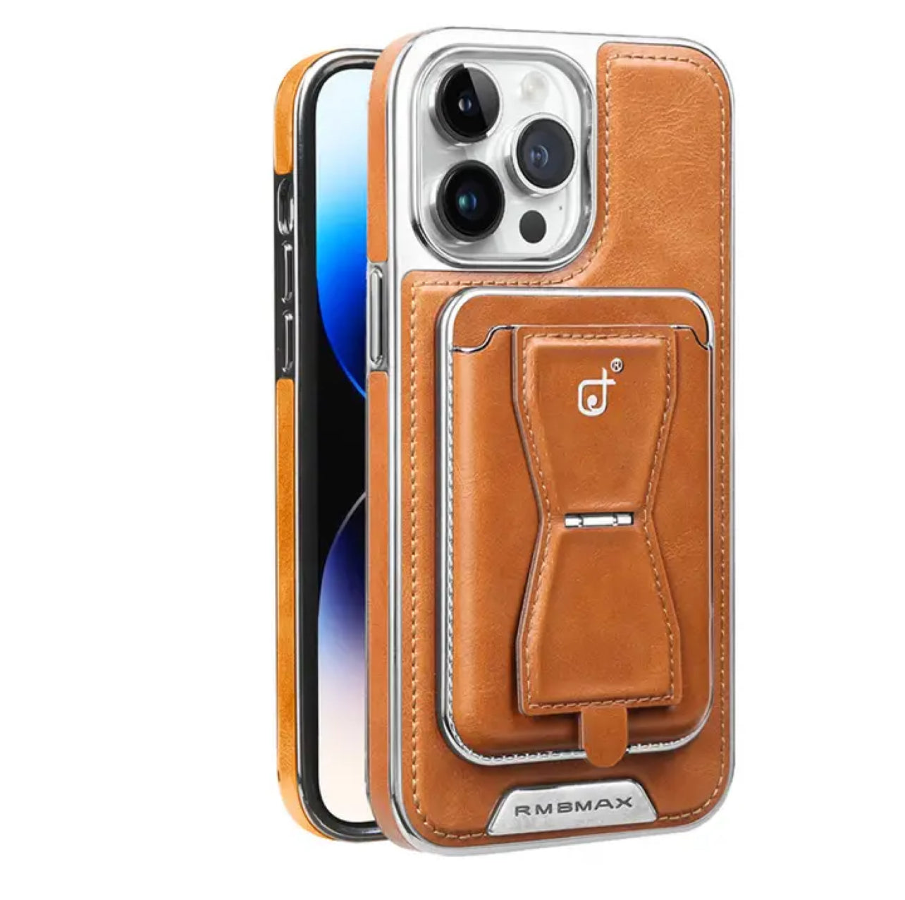 Luxury leather magnetic phone case with card slot for iPhone 11 to 16 Pro Max Plus, business-style wallet cover