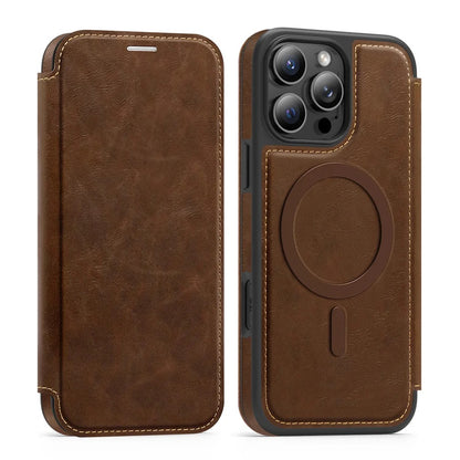 Luxuriöse MagSafe iPhone-Hülle aus Leder – 360°-Schutz, Kartenfach &amp; elegantes Design