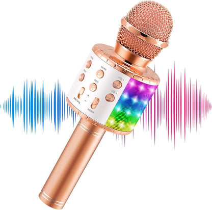 Bluetooth-Karaoke-Mikrofon – Kräftiger Sound, farbenfrohe LED-Lichter &amp; garantierter Spaß