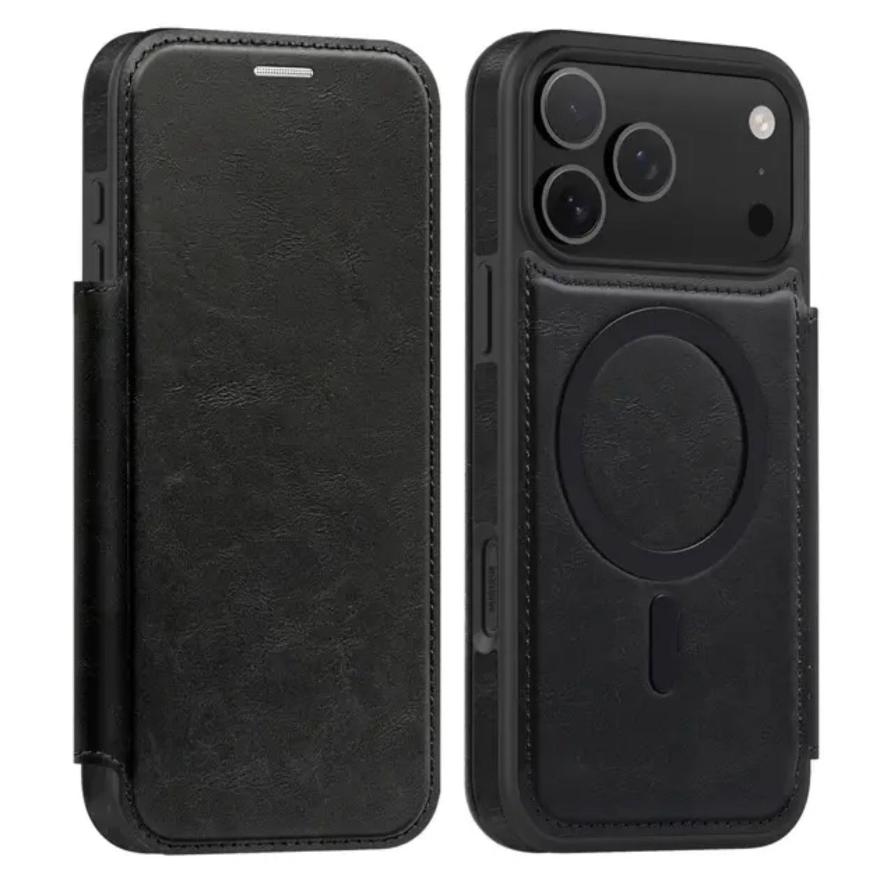 Luxuriöse MagSafe iPhone-Hülle aus Leder – 360°-Schutz, Kartenfach &amp; elegantes Design