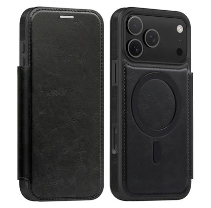 Luxuriöse MagSafe iPhone-Hülle aus Leder – 360°-Schutz, Kartenfach &amp; elegantes Design