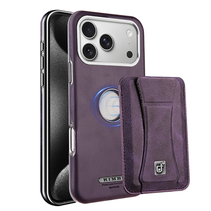 Höchste Eleganz: Hochwertige iPhone-Hülle aus Leder mit magnetischem Ständer und integriertem Kartenhalter