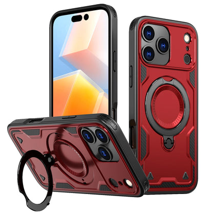 Red phone case with ring holder on a white background