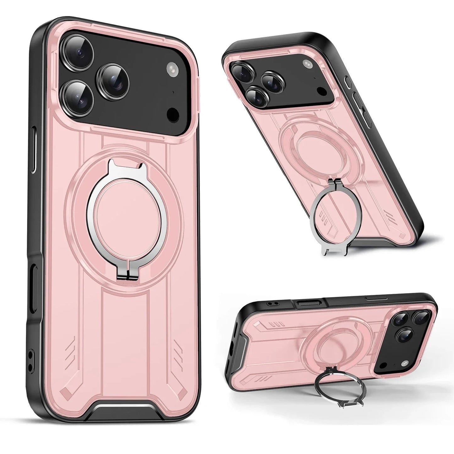 Stoßfeste Magnethülle mit Ringständer – 360°-Schutz &amp; freihändiger Komfort für iPhone