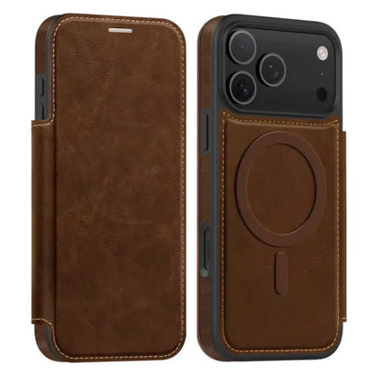 Luxuriöse MagSafe iPhone-Hülle aus Leder – 360°-Schutz, Kartenfach &amp; elegantes Design