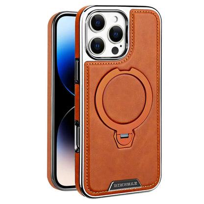 Luxuriöse MagSafe iPhone-Hülle aus Leder mit integriertem Ständer – für alle, die echte Qualität schätzen
