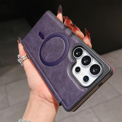 Luxuriöse iPhone-Hülle aus Leder mit Magnetverschluss und MagSafe-Kompatibilität – Eleganz, Schutz und ultimativer Komfort
