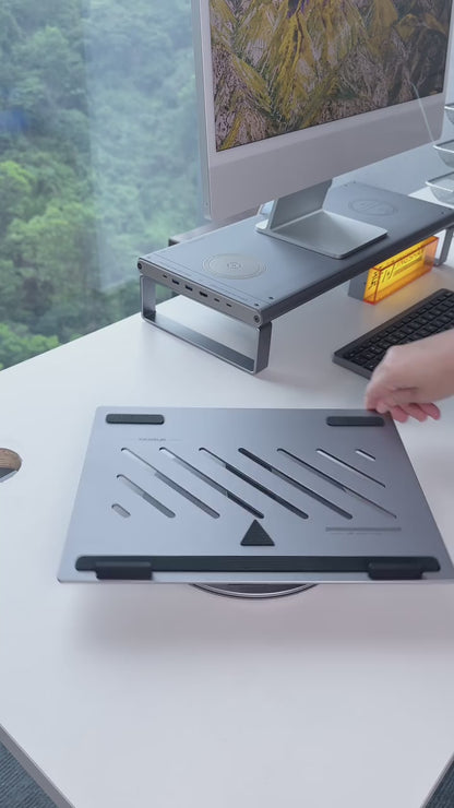 Optimaler Komfort und optimale Konnektivität: Ergonomischer Laptopständer mit Drehgelenk und integriertem USB-Hub